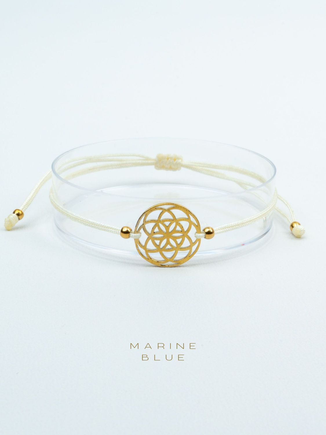 Edge Cern Handmade Bracelet - Geometric Charm Bracelet, Color: White Noise, Plating: Gold