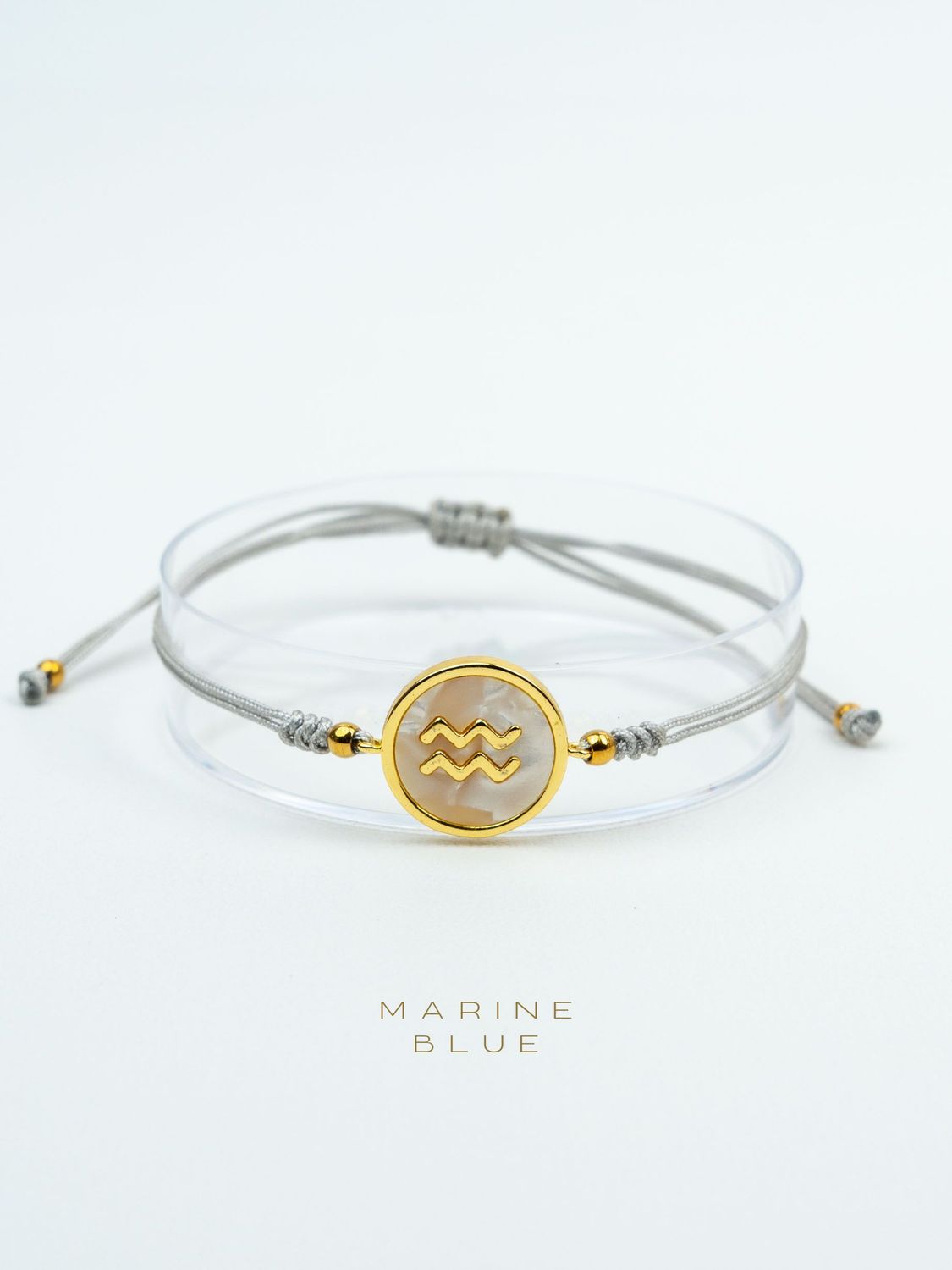 Horoscope Aquarius Handmade Bracelet - Charm Bracelet, Color: Misty Moon