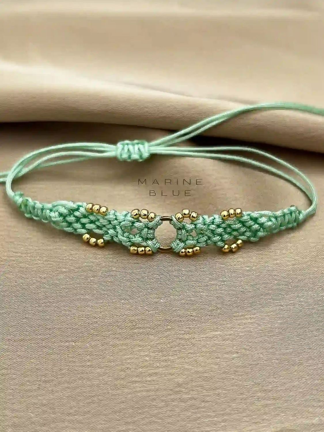 Jardin Flower Circle Bracelet fait main - Bracelet de perles, Couleur: Sapphire
