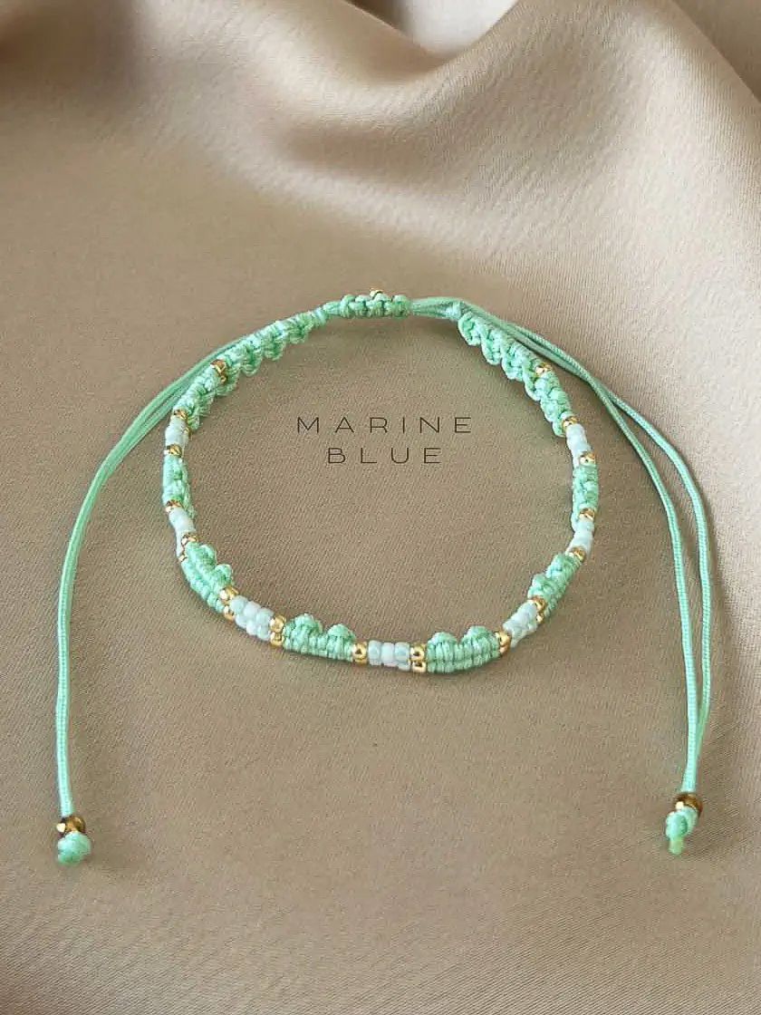 Five on the Floor Handmade Bracelet - Macrame Bracelet, Color: Sapphire