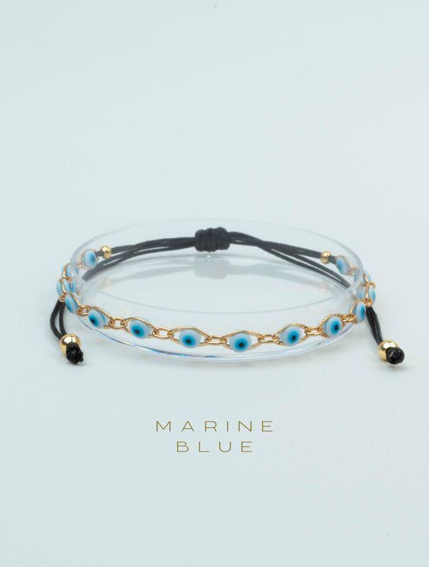 14 Steps Evil Eye Charm Bracelet - Handmade Anklet
