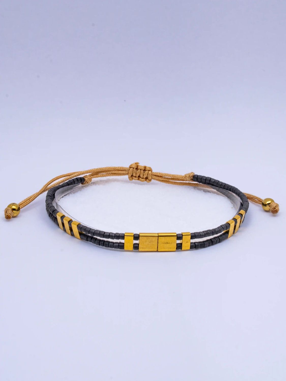 Golden Gate Handmade Bracelet - Beaded Bracelet, Color: Nocturnal Black