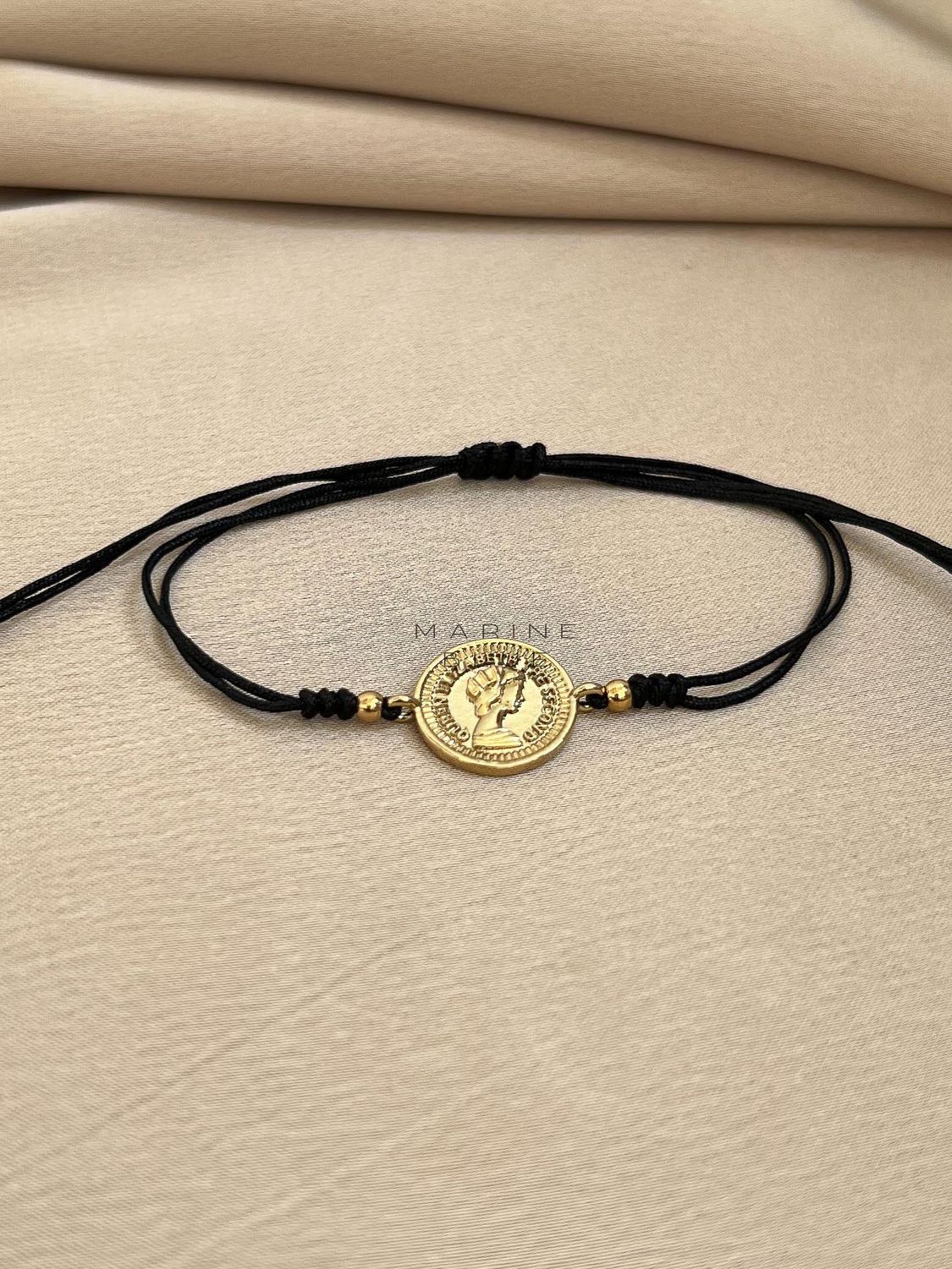 Edge Queen Handmade Bracelet - Charm Bracelet, Color: Nocturnal Black, Plating: Gold