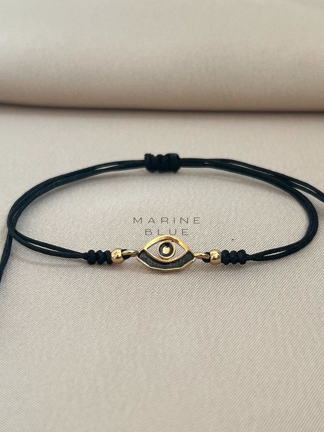 Mojo Eye Handmade Bracelet - Charm Bracelet, Color: Nocturnal Black, Plating: Gold