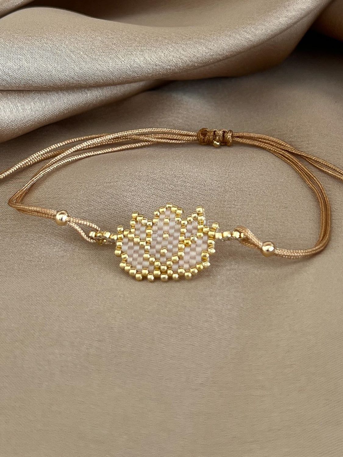 Solo Lotus Handmade Bracelet - Beaded Bracelet, Color: Sunset Breeze