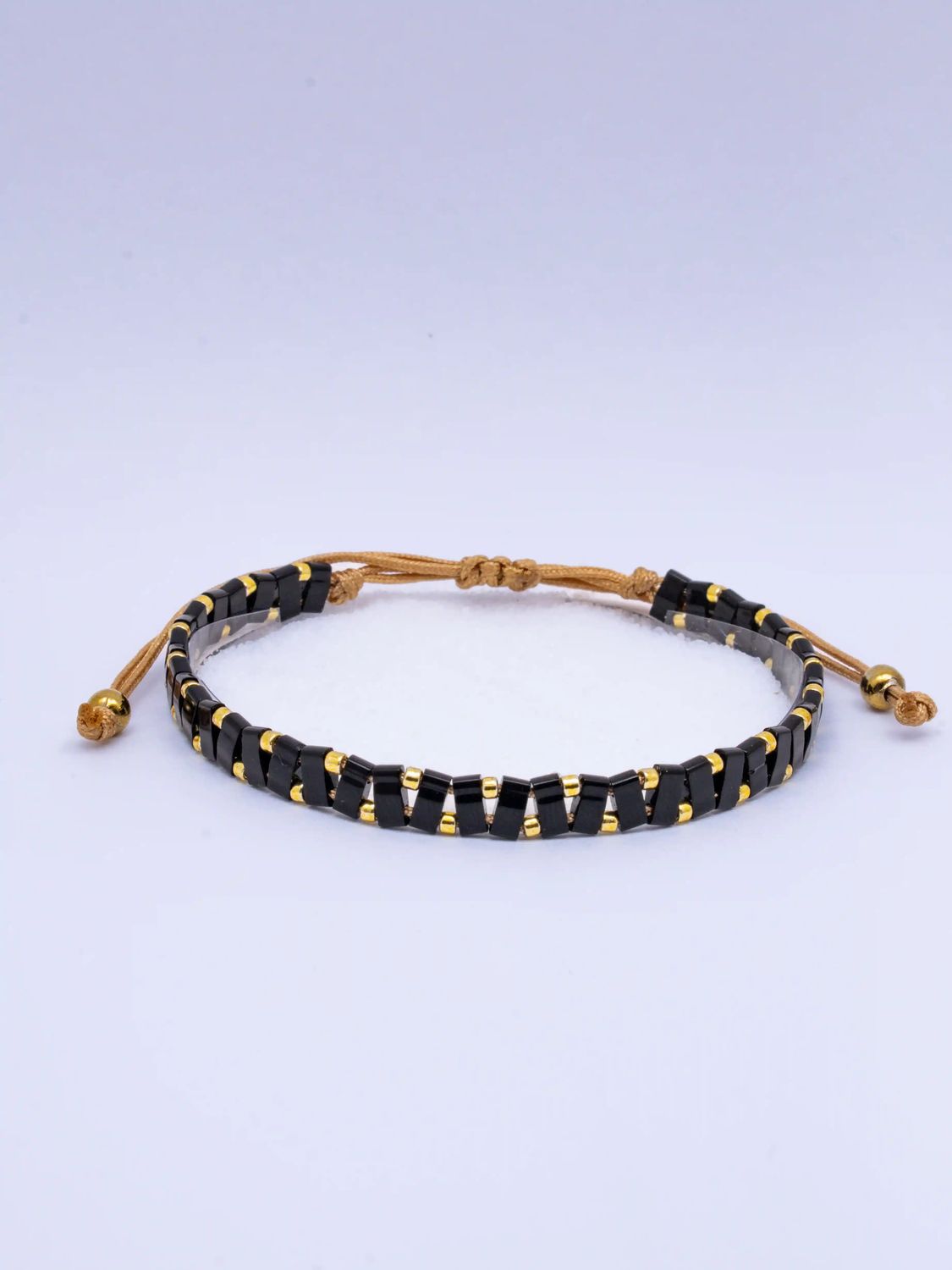 Domino Handmade Bracelet - Beaded Bracelet, Color: Nocturnal Black