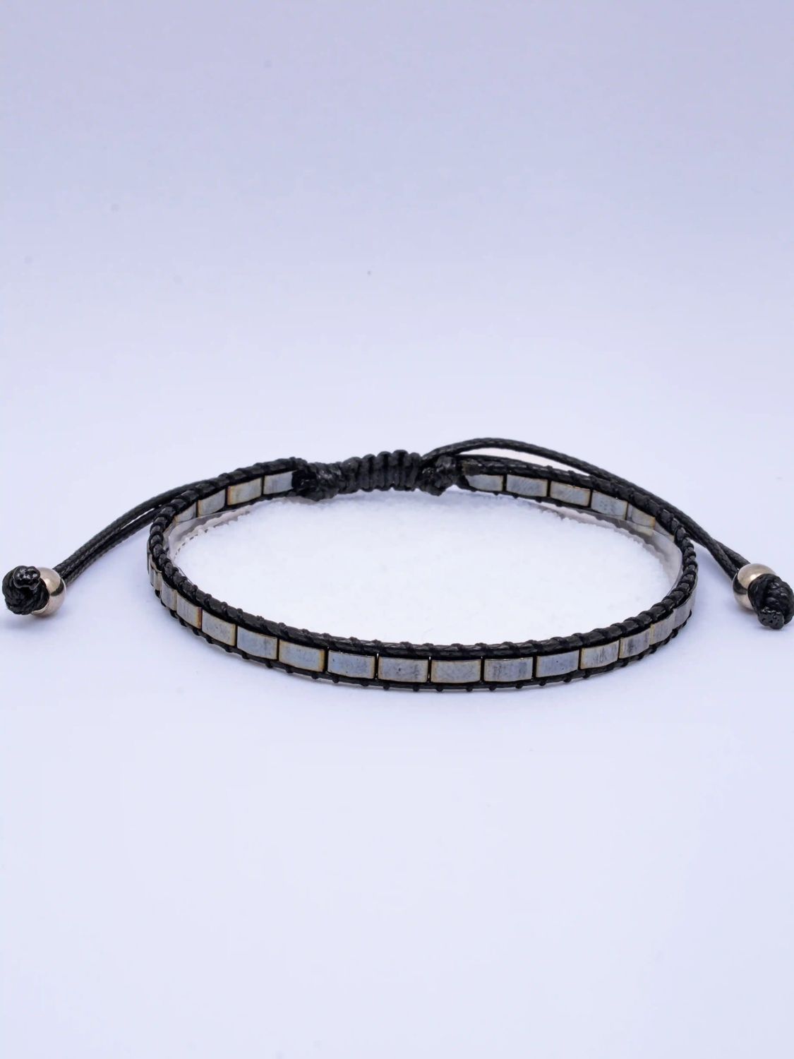 Apollo M Handmade Bracelet - Beaded Bracelet, Color: Nocturnal Black
