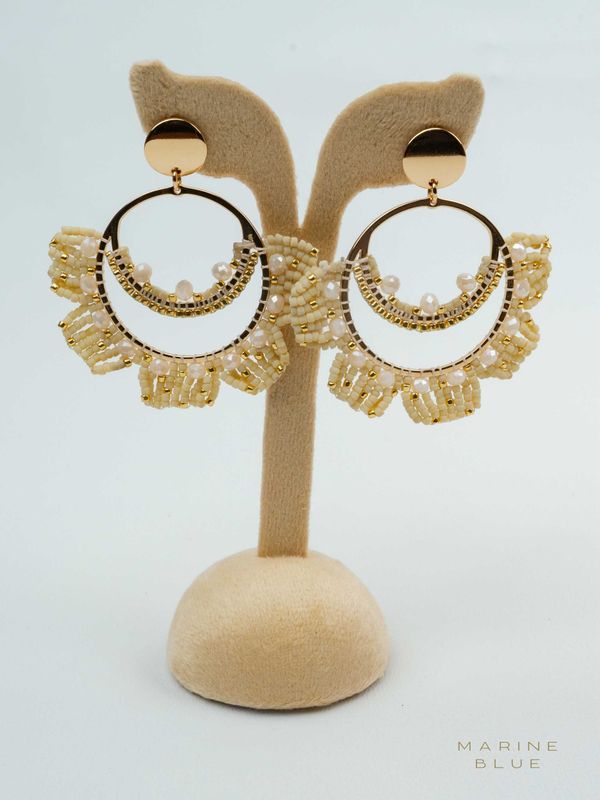 Solo Frill Beaded Earrings - Stainless Steel Earrings