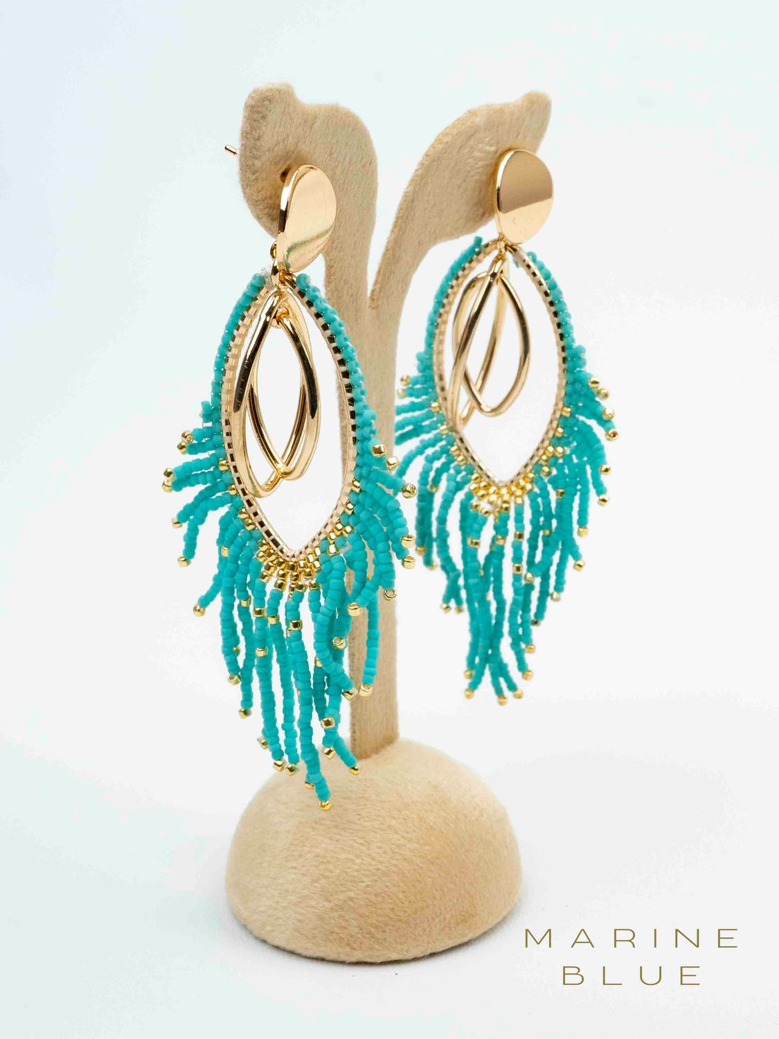 Solo Featsy Beaded Earrings - Stainless Steel Earrings, Color: Arctic Rust