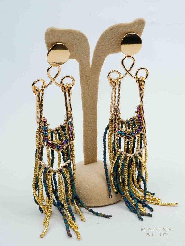 Solo Wishbone Beaded Earrings - Stainless Steel Earrings