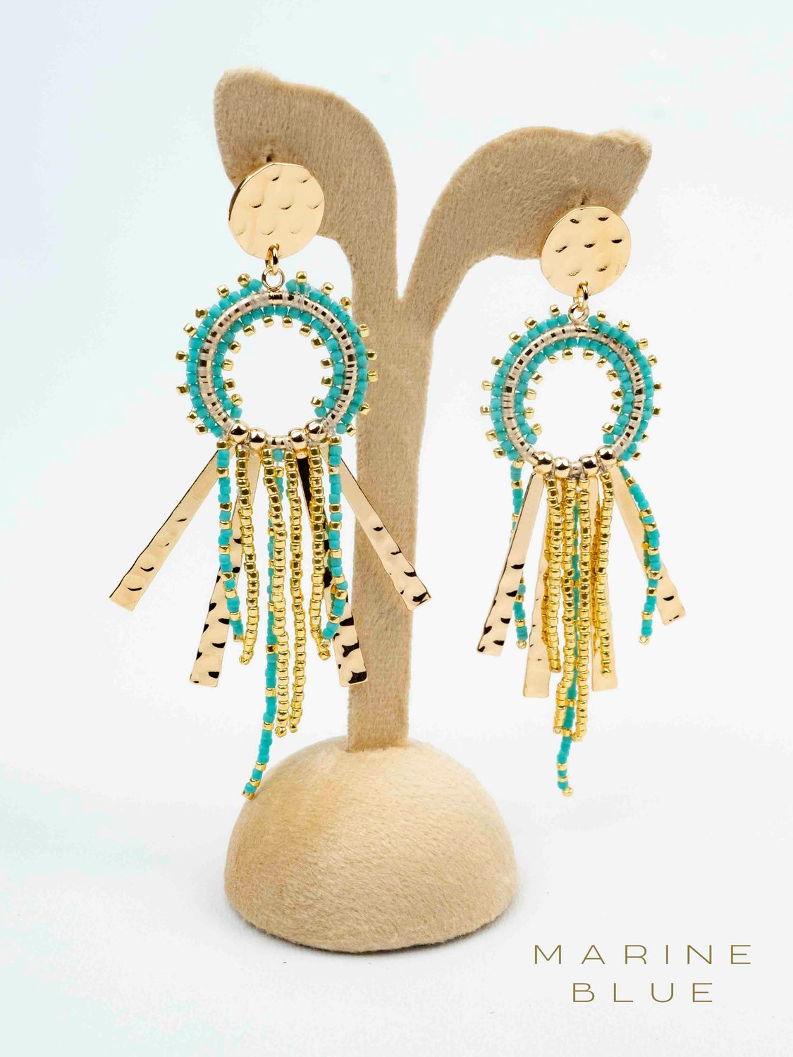 Solo Solstice Beaded Earrings - Stainless Steel Earrings, Color: Arctic Rust