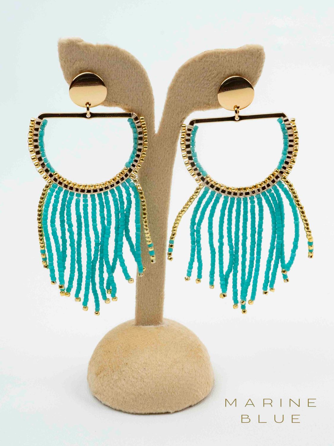 Solo Sunray Beaded Earrings - Stainless Steel Earrings, Color: Arctic Rust