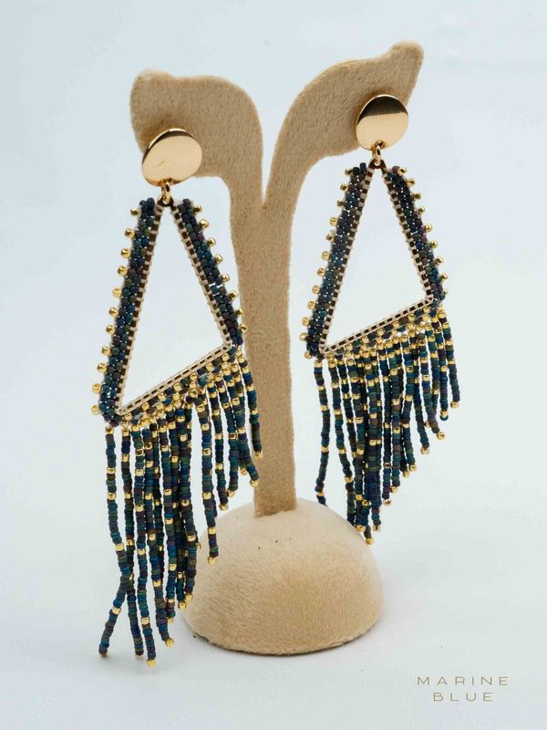 Solo Delta Beaded Earrings - Stainless Steel Earrings
