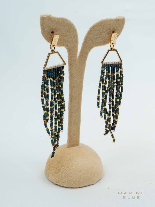 Solo Veil Beaded Earrings - Stainless Steel Earrings