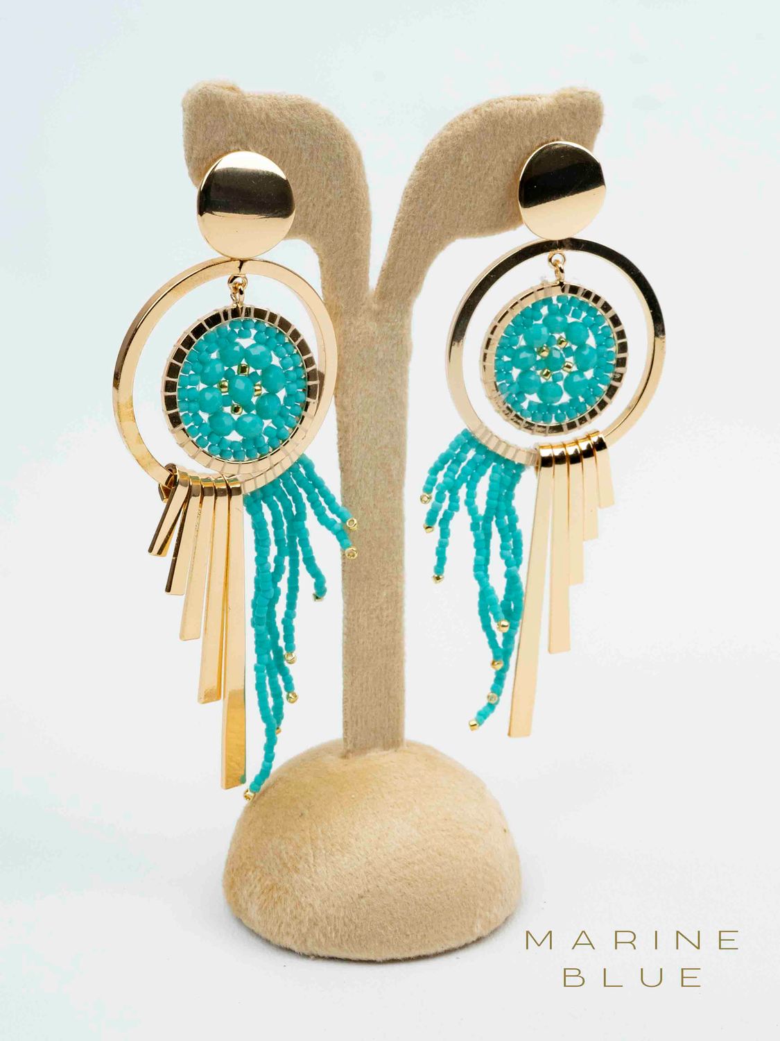 Solo Dreamy Beaded Earrings - Stainless Steel Earrings, Color: Arctic Rust
