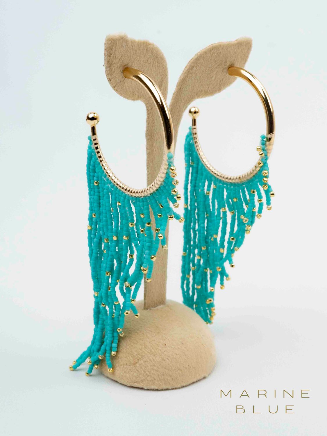 Solo Comet Beaded Earrings - Stainless Steel Earrings, Color: Arctic Rust