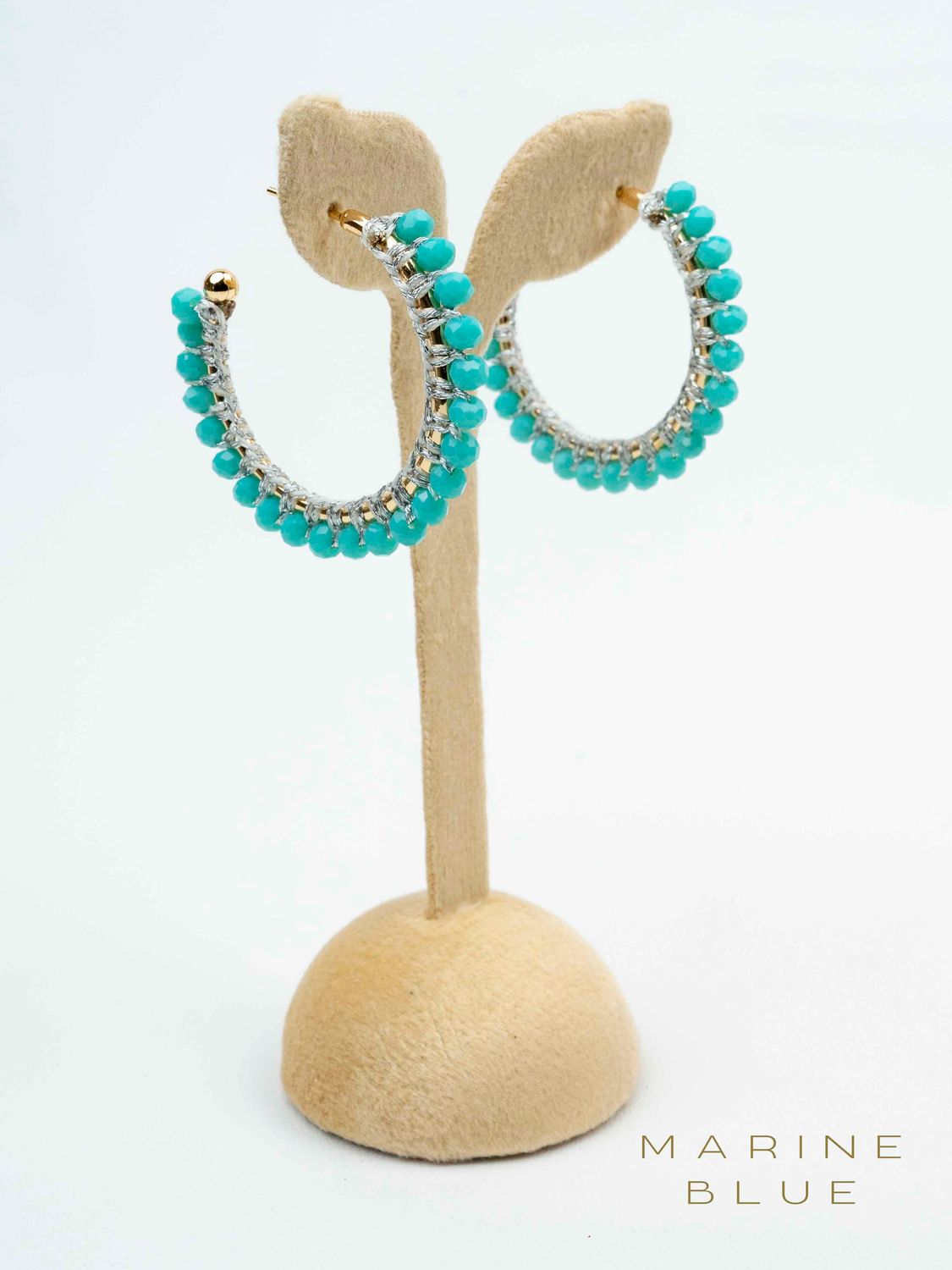 Solo Orbit Beaded Earrings - Stainless Steel Earrings, Color: Arctic Rust