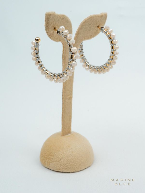 Solo Orbit Beaded Earrings - Stainless Steel Earrings
