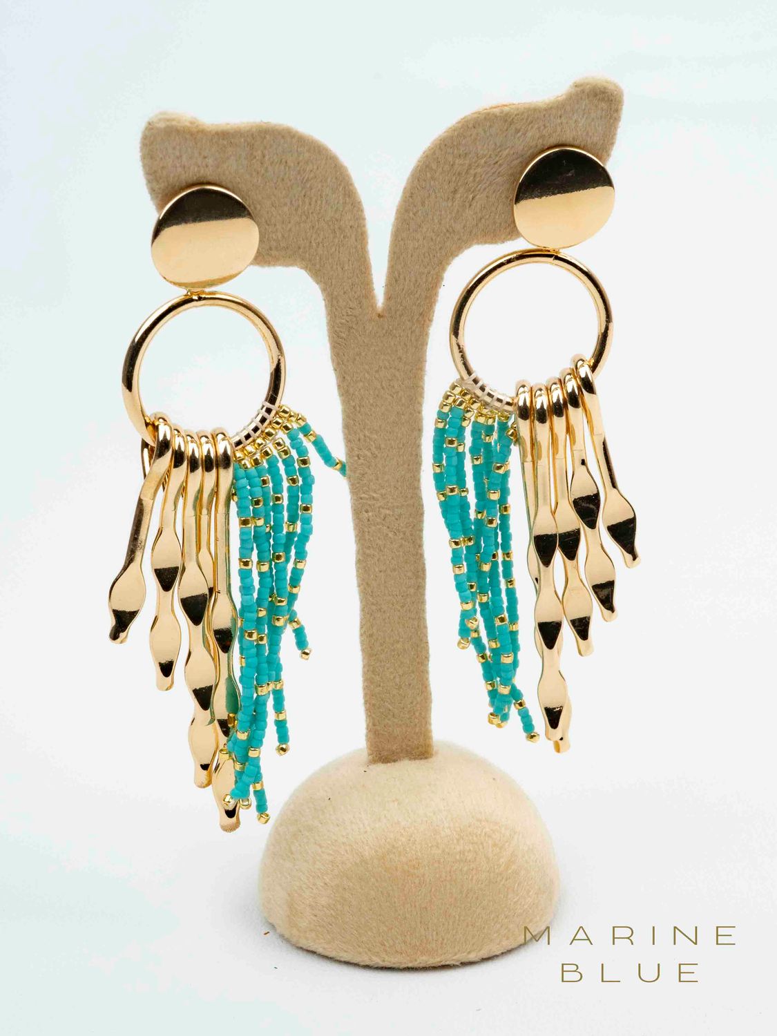 Solo Eclipse Beaded Earrings - Stainless Steel Earrings, Color: Arctic Rust