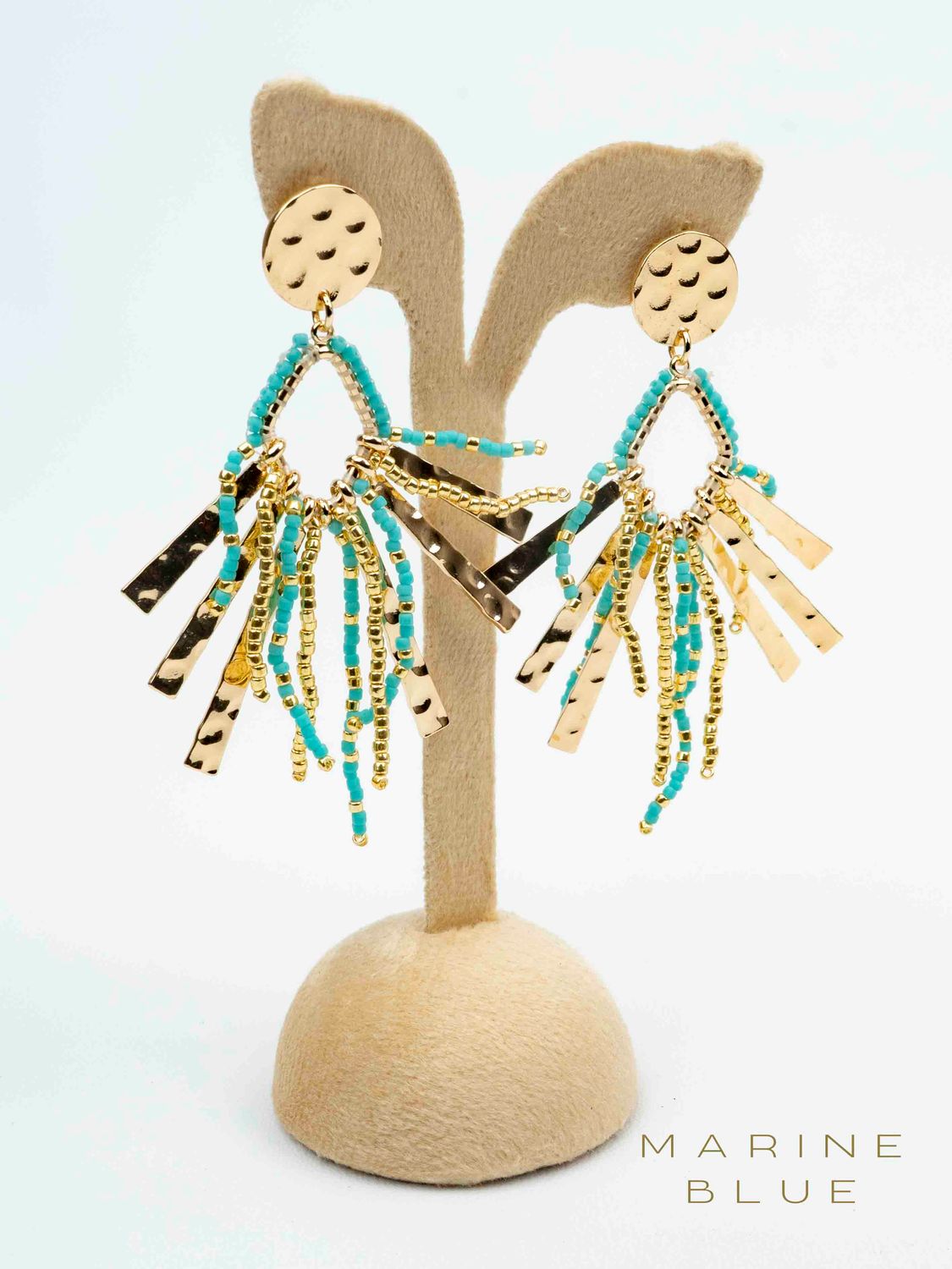 Solo Arbiter Beaded Earrings - Stainless Steel Earrings, Color: Arctic Rust