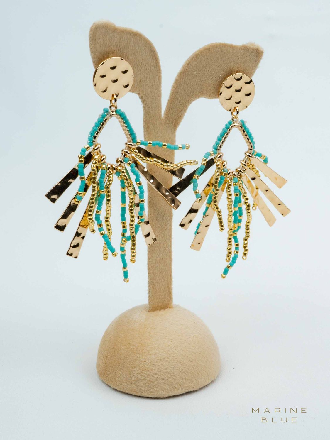 Solo Arbiter Beaded Earrings - Stainless Steel Earrings, Color: Arctic Rust