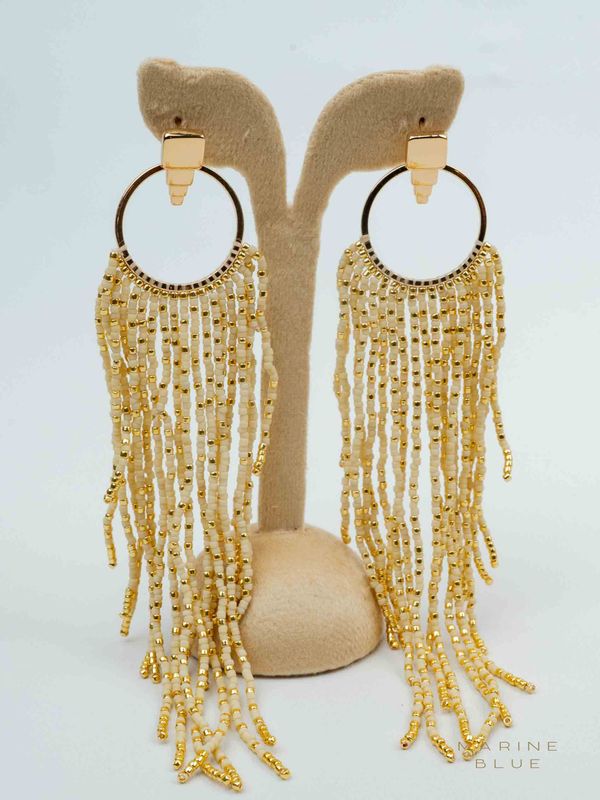 Solo Plume Beaded Earrings - Stainless Steel Earrings