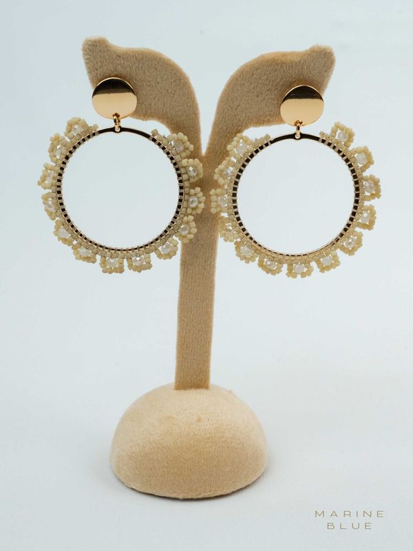 Solo Blossom Beaded Earrings - Stainless Steel Earrings
