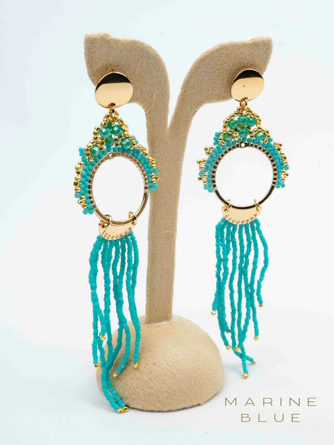 Solo Reign Beaded Earrings - Stainless Steel Earrings, Color: Arctic Rust