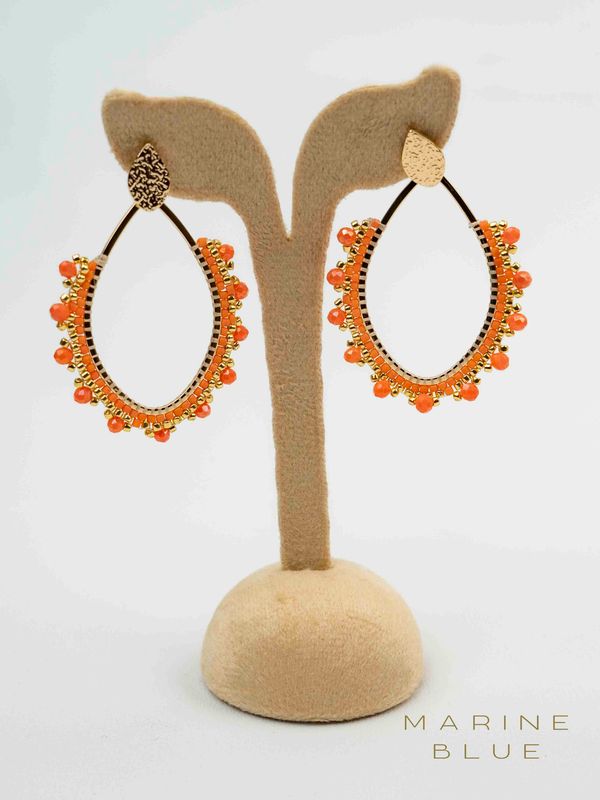 Solo Teardrop Beaded Earrings - Stainless Steel Earrings