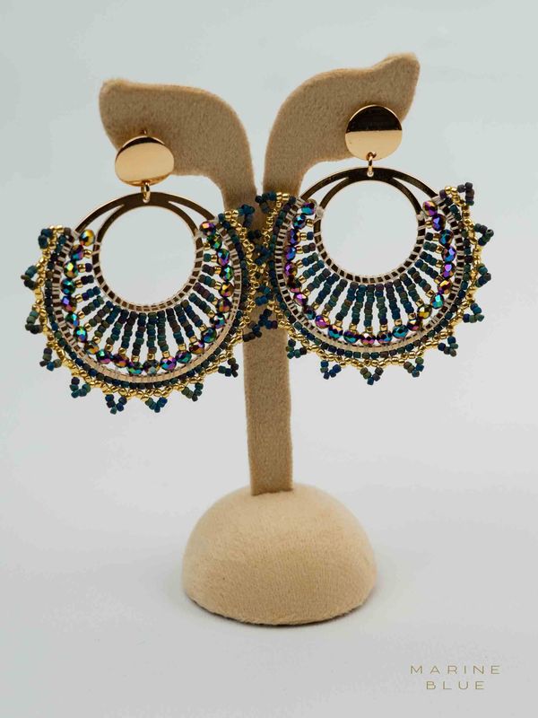 Solo Marigold Beaded Earrings - Stainless Steel Earrings