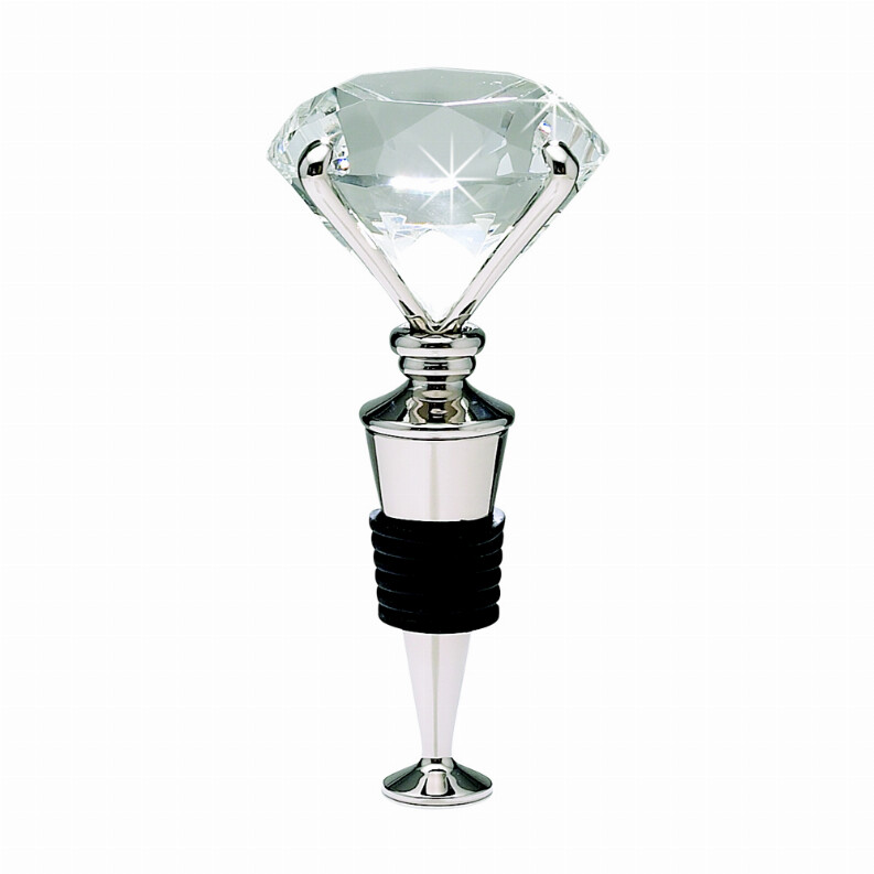 Clear Diamond Bottle Stopper, 4.25&quot;