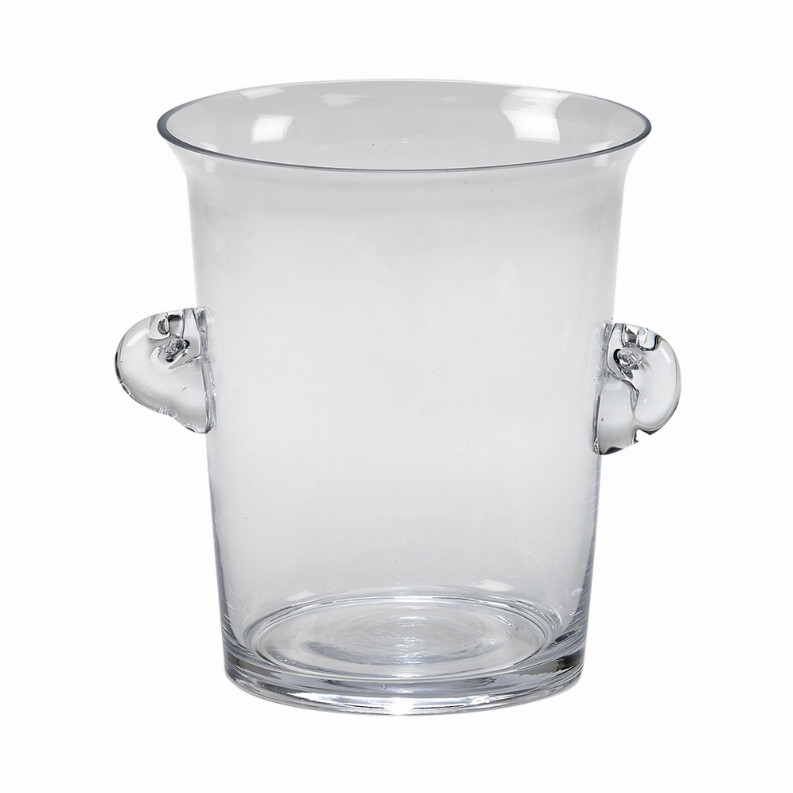 Clear Glass Ice Bucket 8.5&quot;