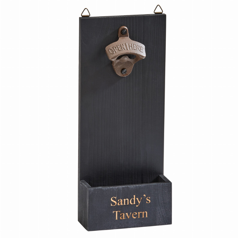 Black Wood Wall Bottle Opener 12&quot; X 5&quot;