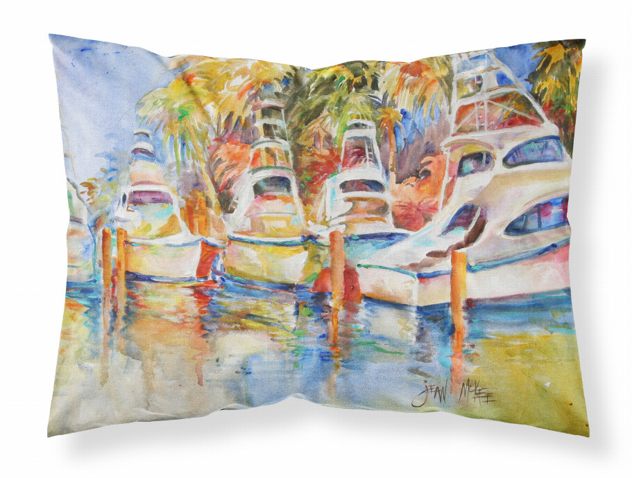 Deep Sea Fishing Boats at the Dock Fabric Standard Pillowcase