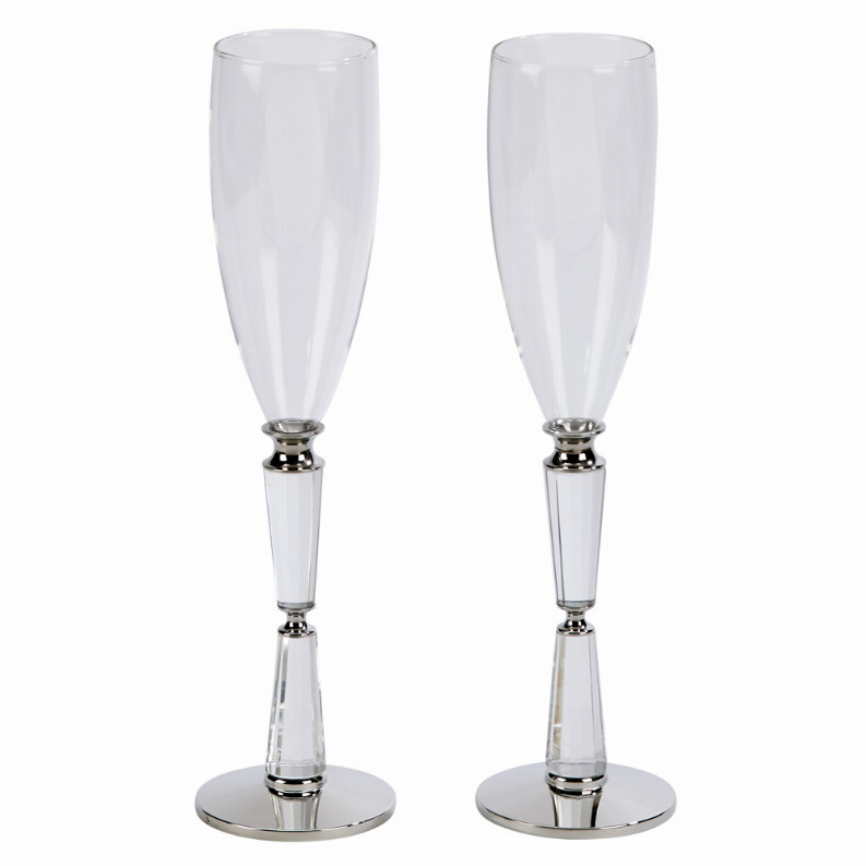 Facet Toasting Flutes, 10.25&quot;