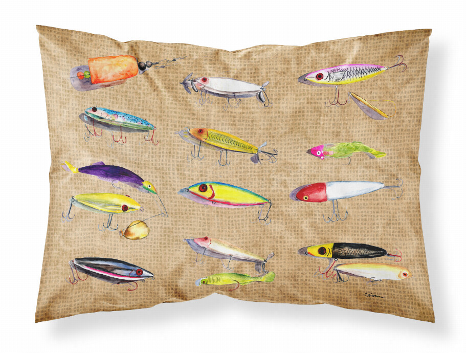 Fishing Lures Fabric Standard Pillowcase