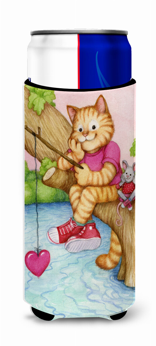 Valentine Cat Fishing For Love Ultra Hugger for slim cans