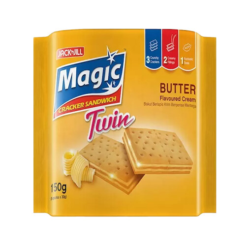 Jack N Jill Magic Twin Magic Cracker Sandwich Biscuits, Flavour: Butter