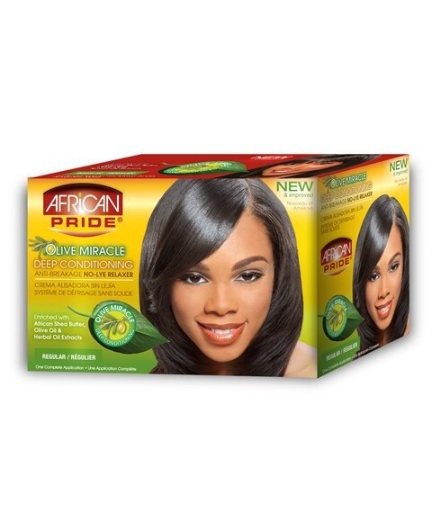 African Pride Olive Miracle Deep Conditioning No-Lye Relaxer - Super/4 Complete /756g