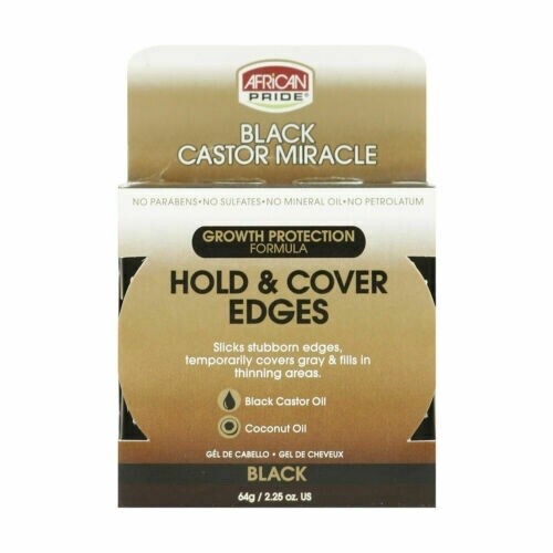 African Pride Hold &amp; Cover Edges - Black 64g