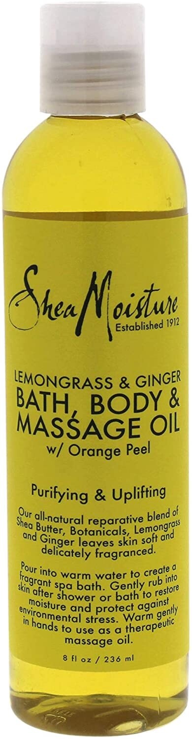 Shea Moisture   Lemongrass &amp; Ginger Bath, Body &amp; Massage Oil
