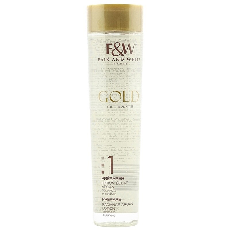 Fair And White Gold Ultimate 1 Prepare Radiance Argan Lotion Tonifying Purifying