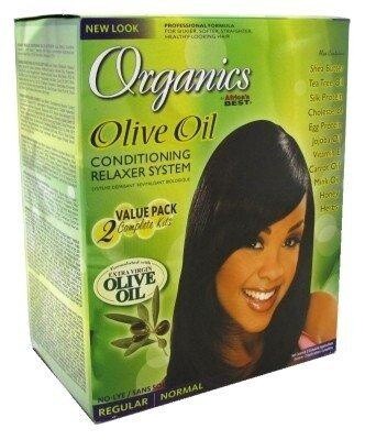 Organics By Africa&#39;s Best  Olive Oil Conditioning Relaxer System Regular/Normal. Value pack 2 Complete Kits