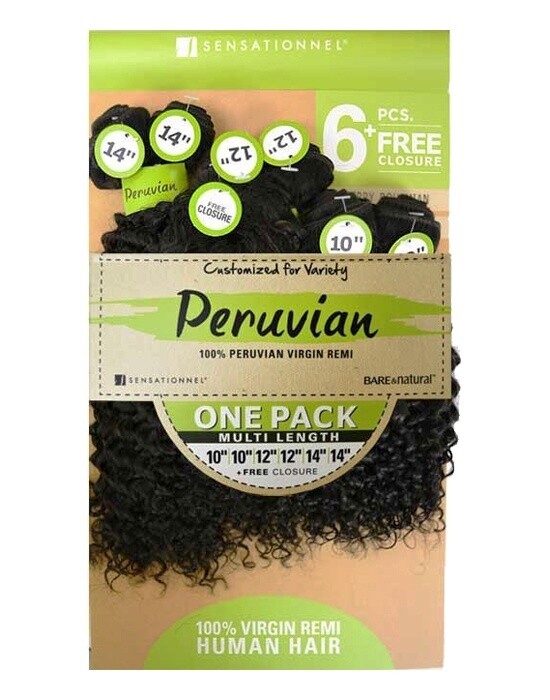 BARE & NATURAL 100% PERUVIAN JERRY BOHEMIAN 6PCS PLUS CLOSURE