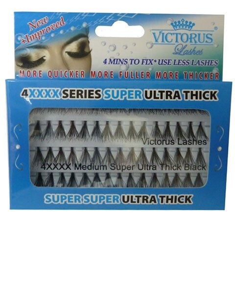 VICTORUS Lashes 4XXXX Medium Super Ultra Thick Black
