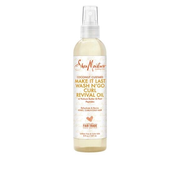 Shea Moisture  Coconut Custard  Make It Last Wash N&#39; Go Curl Revival Oil