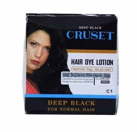Cruset hair dye lotion deep black for natural hair
