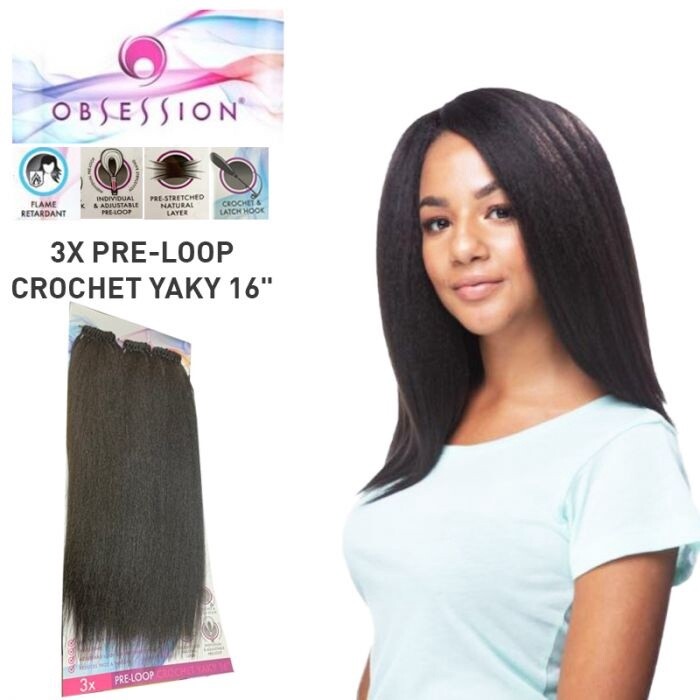 obsession bulk 3x pre loop crochet yaki 16&quot;