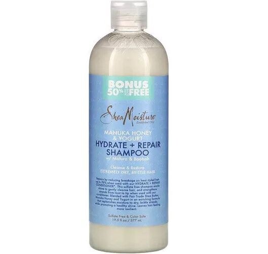 Shea Moisture  Manuka Honey &amp; Yogurt  Hydrate + Repair Shampoo 50% Bonus Free