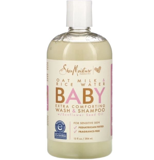 Shea Moisture  Oat Milk &amp; Rice Water Baby Extra Comforting Wash &amp; Shampoo w/ Sunflower Seed Oil